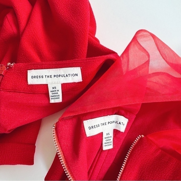 Dress The Population Elliana Two-Piece Faux Halter Set Rouge - Picture 8 of 14